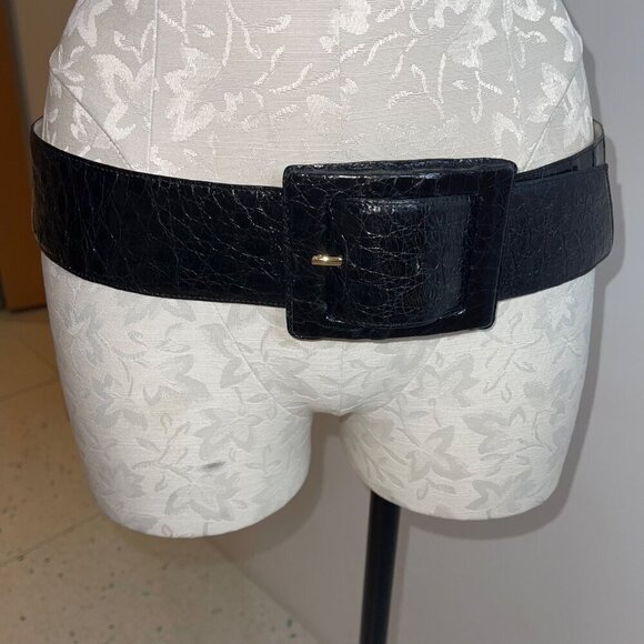 Nancy Gonzolez Womens Belt Size Large Black Crocodile Skin Statement - Picture 1 of 7